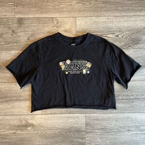 Vans Off The Wall Women’s Short Sleeve Crop Top Tee Hibiscus Flower Blooms XL